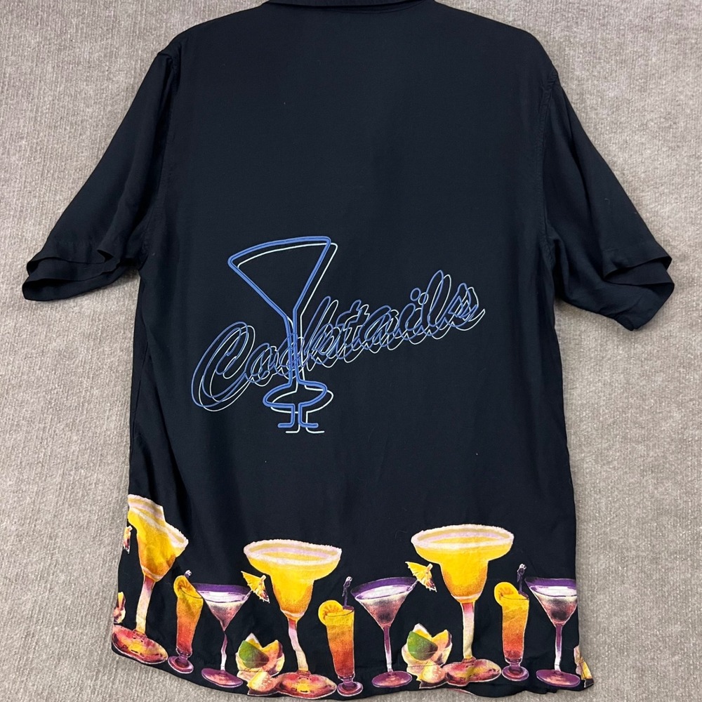 Cocktails Margarita Tiki Camp Shirt, Short Sleeve,‎ Resort Wear, L Hawaiian